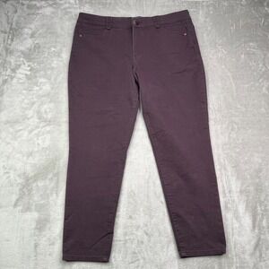 Democracy Ankle Pants Womens 16 Purple Colored Ab Solution Slim Fit Stretch